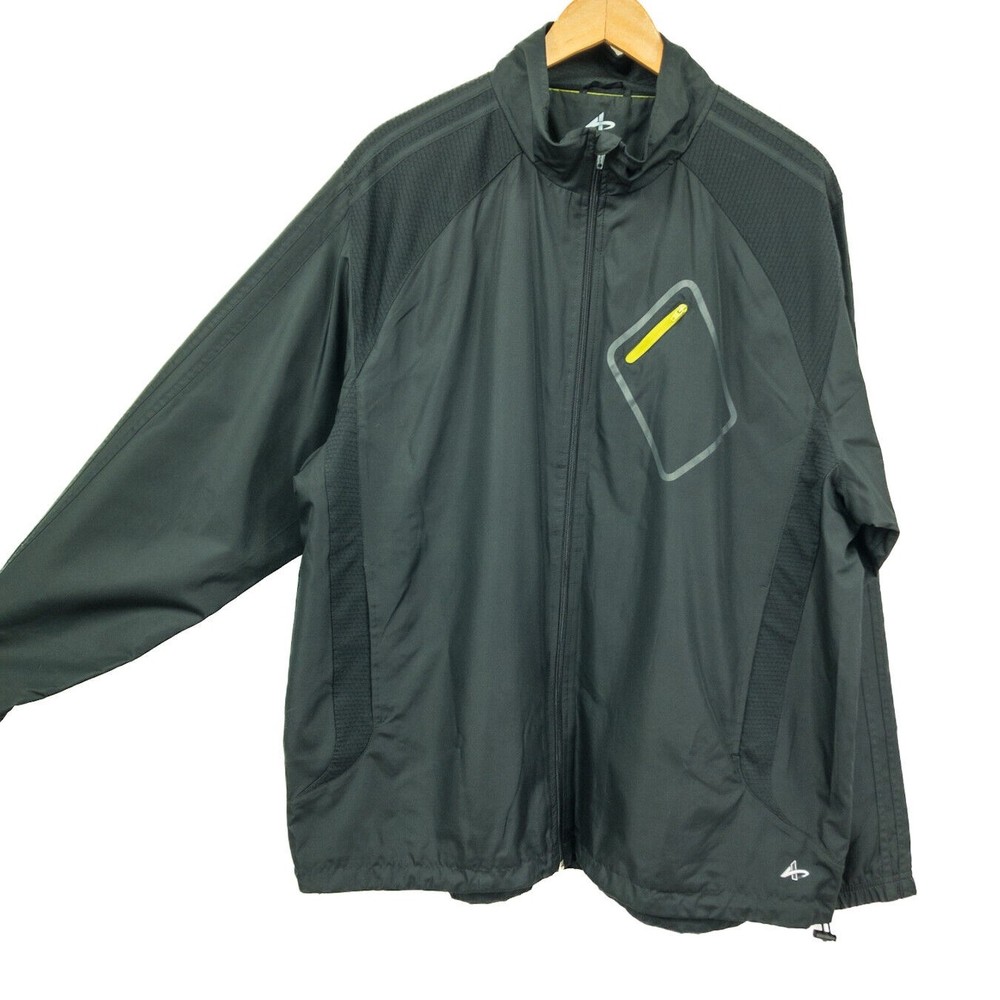 Athletech Wind Breaker Athletic Zip Up Jacket Black Size XL